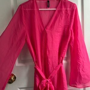 NWOT la senza Hot pink Mesh Kimono/Robe
